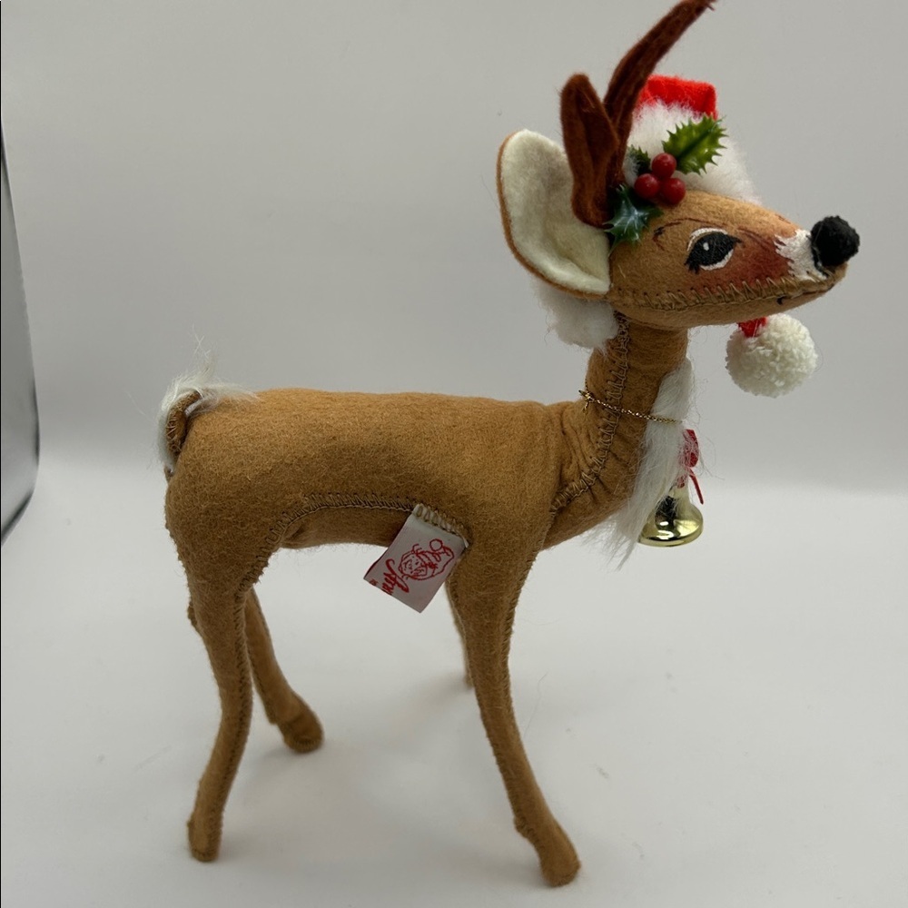 Annalee Brown Reindeer with Red Santa Hat - Picture 4 of 8